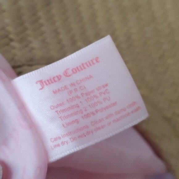 Juicy Couture Straw Tote waterproof lining and handles Beach Bag - Picture 11 of 11